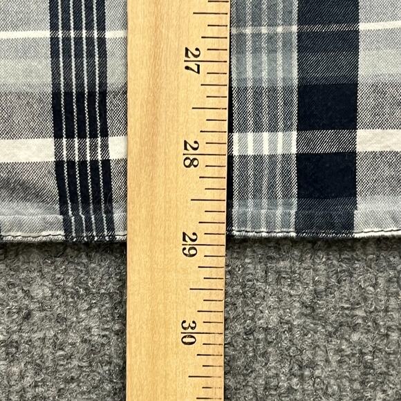 Carhartt Shirt Mens M Gray Navy Plaid Relaxed Workwear Short Sleeve Button Down - Picture 9 of 9